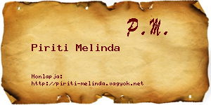 Piriti Melinda névjegykártya